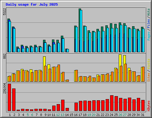 Daily usage for July 2025
