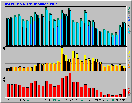 Daily usage for December 2025