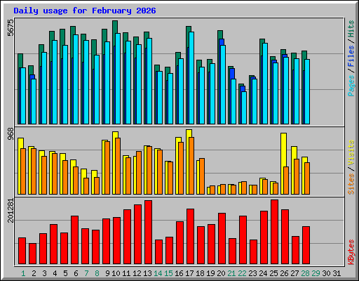 Daily usage for February 2026