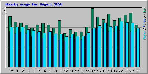 Hourly usage for August 2026